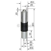 Топливный фильтр, впрыск бензина Bosch 0 450 905 952