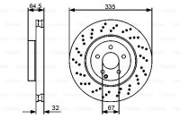 Диск тормозной, передний Bosch 0 986 479 413