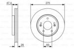 Диск тормозной, передний Bosch 0 986 479 R26